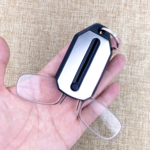 Nose Clip Reading Eyeglass - Minimalist Legless Flexible Design, Compact Fashion Keychain