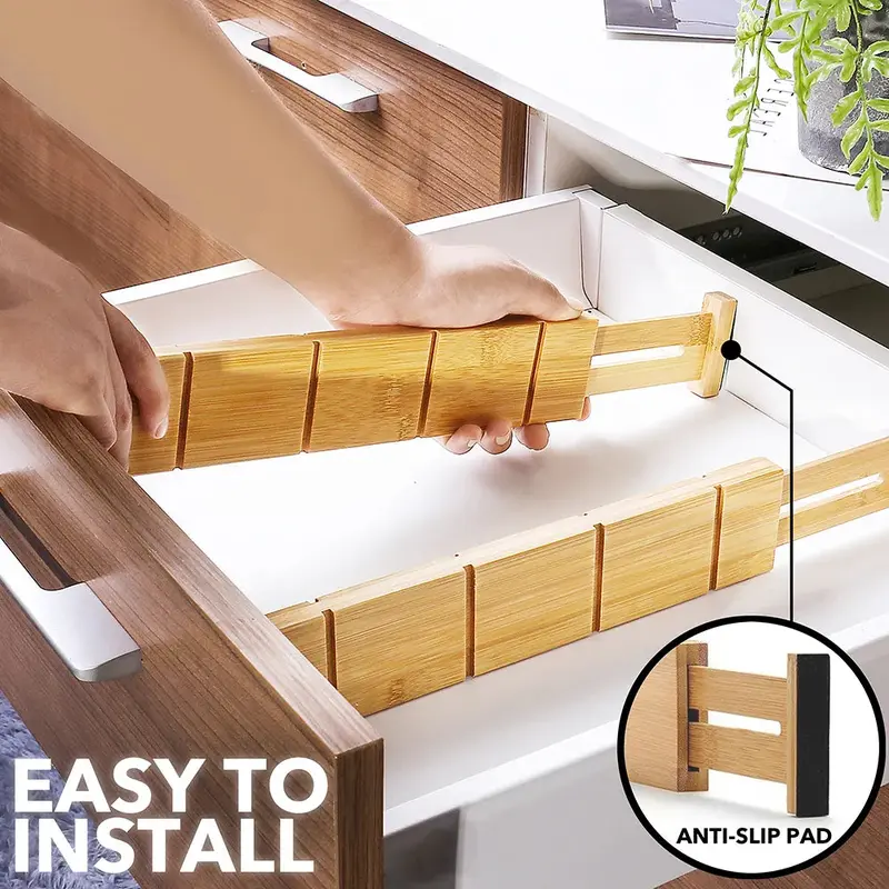 Bamboo Drawer Dividers-Expandable Organization for Home