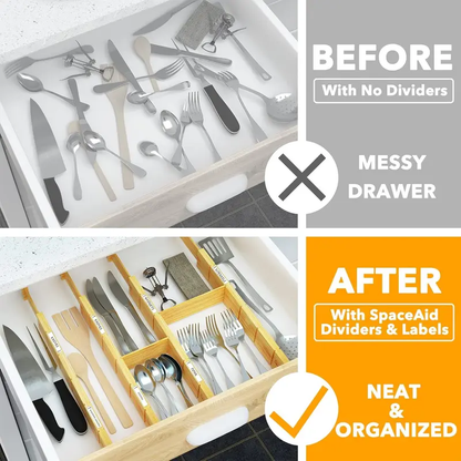 Bamboo Drawer Dividers-Expandable Organization for Home