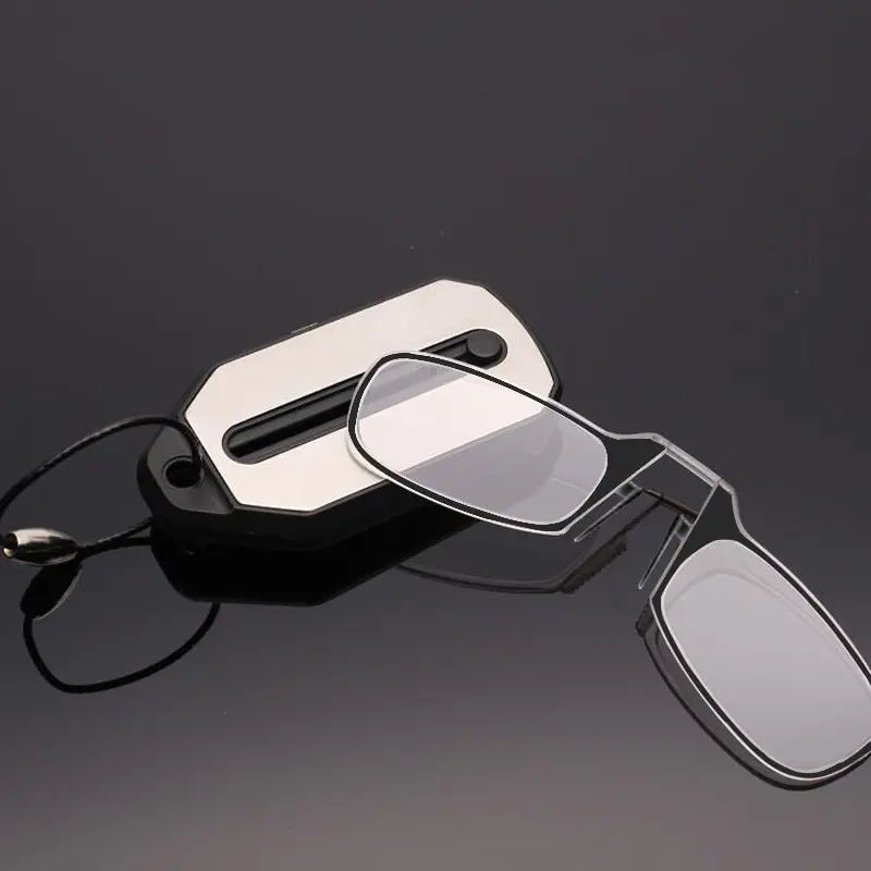 Nose Clip Reading Eyeglass - Minimalist Legless Flexible Design, Compact Fashion Keychain