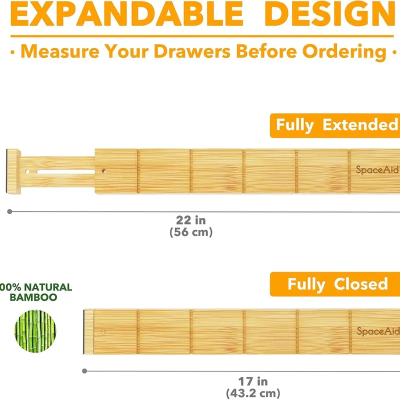 Bamboo Drawer Dividers-Expandable Organization for Home