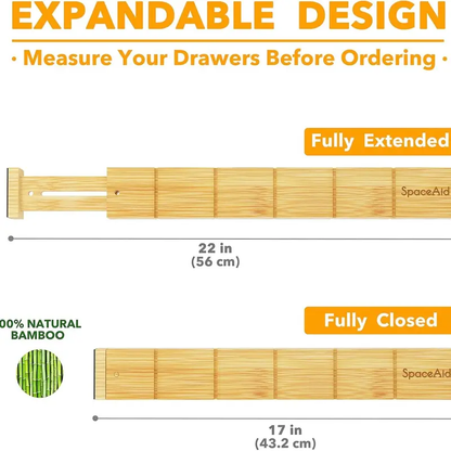 Bamboo Drawer Dividers-Expandable Organization for Home