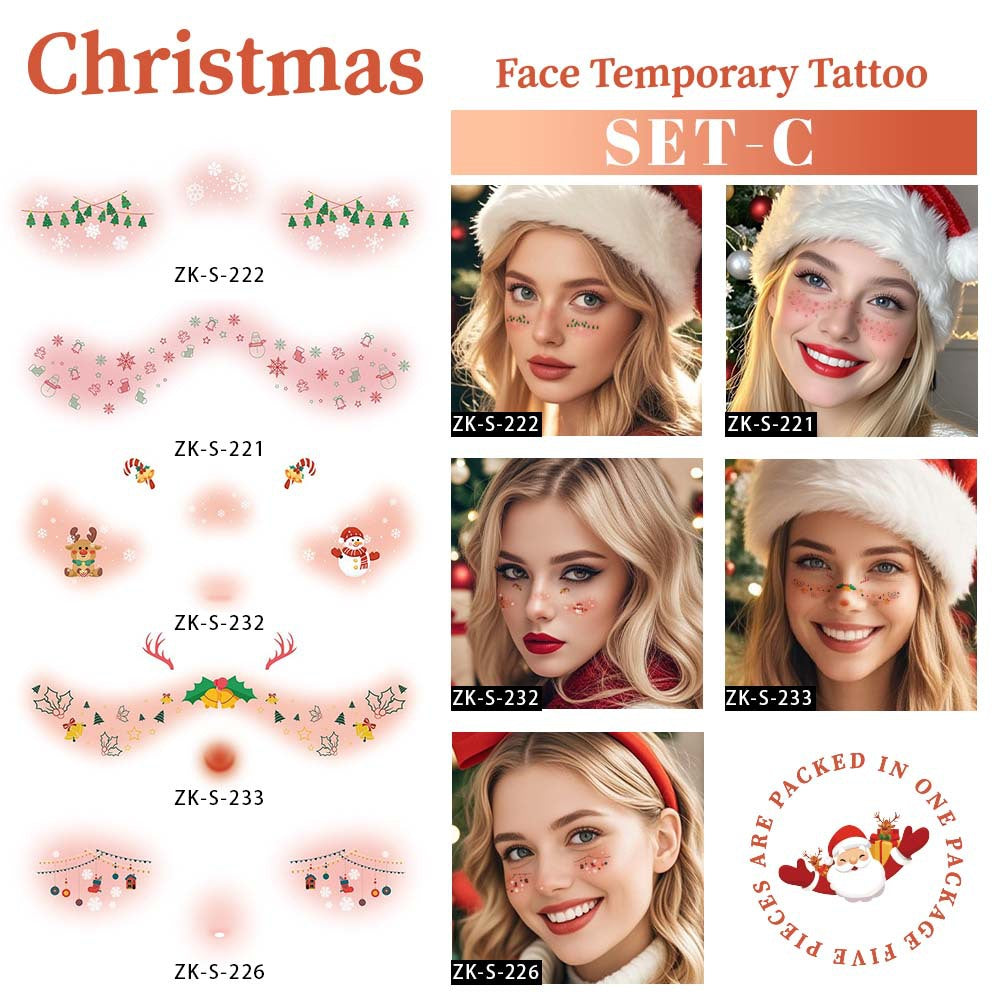 8 Sheets Glitter Freckles Holographic Stickers-Accessories for Party Festival Daily Makeup