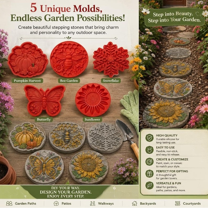 Reusable Sunflower Stepping Stone Mold,DIY Garden Path Paver Mold,Garden & WalkwayDecoration