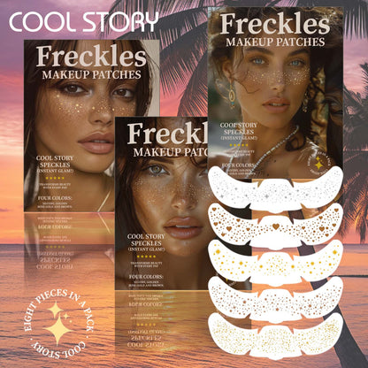 8 Sheets Glitter Freckles Holographic Stickers-Accessories for Party Festival Daily Makeup
