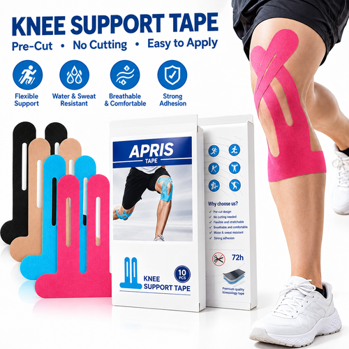 Precut Tape- Breathable Elastic Athletic Muscle Tape Strips Flexible , 10 Pcs , Pain & Stability