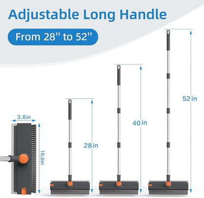 3-in-1Long Handle FloorScrub Brush withsqueegee