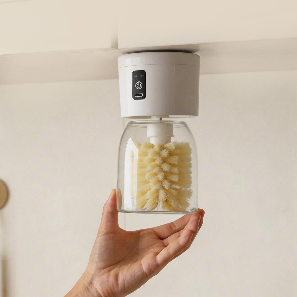 Electric Hanging Cup Brush-Rechargeable Automatic Cup Cleaner for Wine Glasses