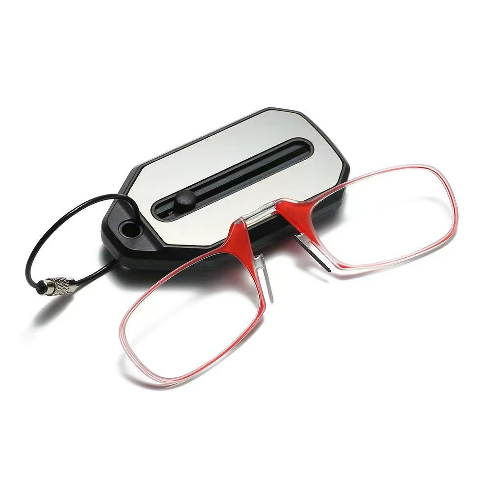 Nose Clip Reading Eyeglass - Minimalist Legless Flexible Design, Compact Fashion Keychain