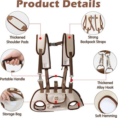 2-in-1 Convertible Pet Carrier Backpack,Shoulder Straps with Matching Leash for Pets