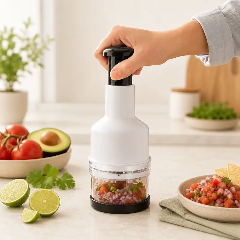 Manual Food Chopper - Compact Press-Type Kitchen Vegetable Chopper