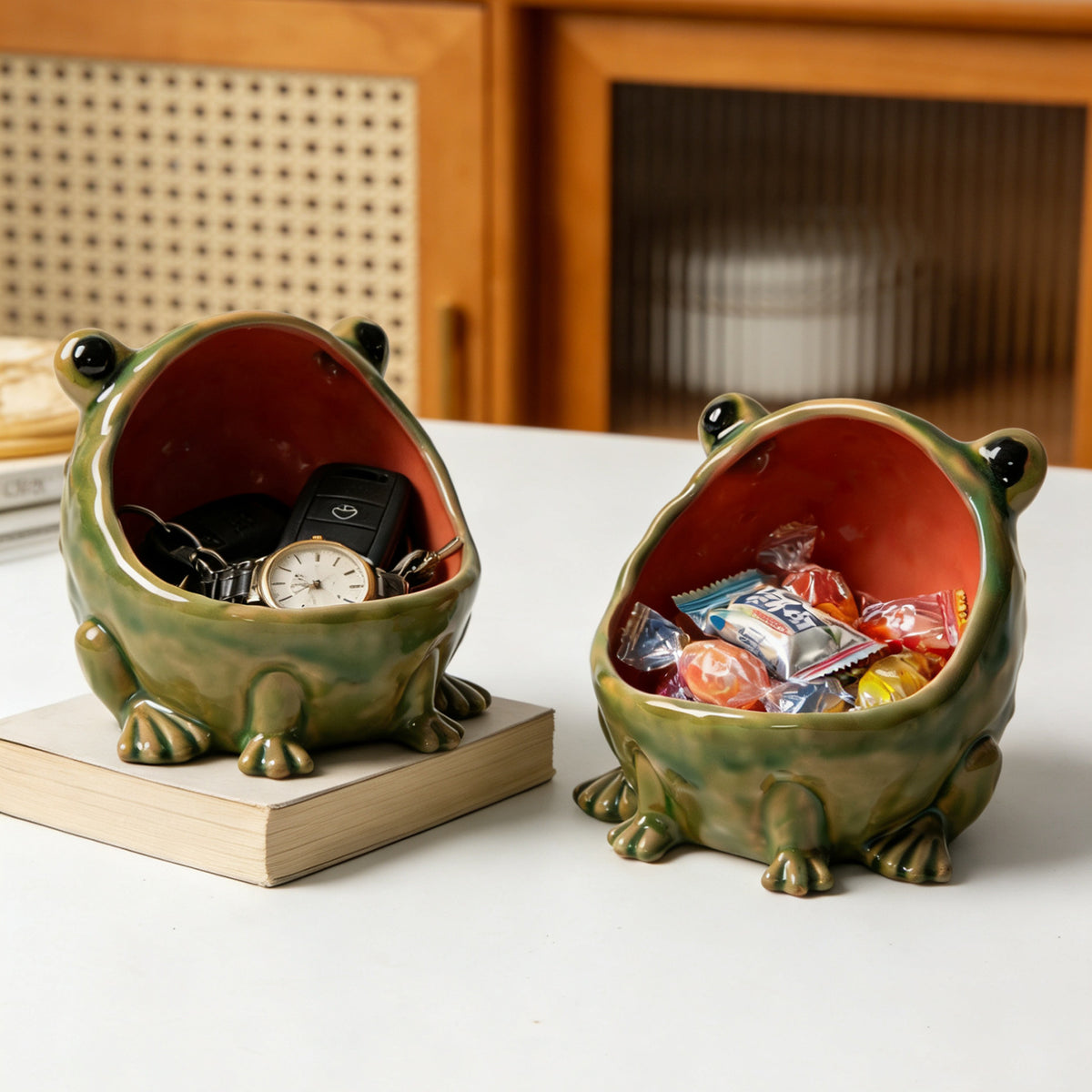 Big-mouthed Frog -Storage Canister for Kitchen, Home, Table Decoration and Ornament