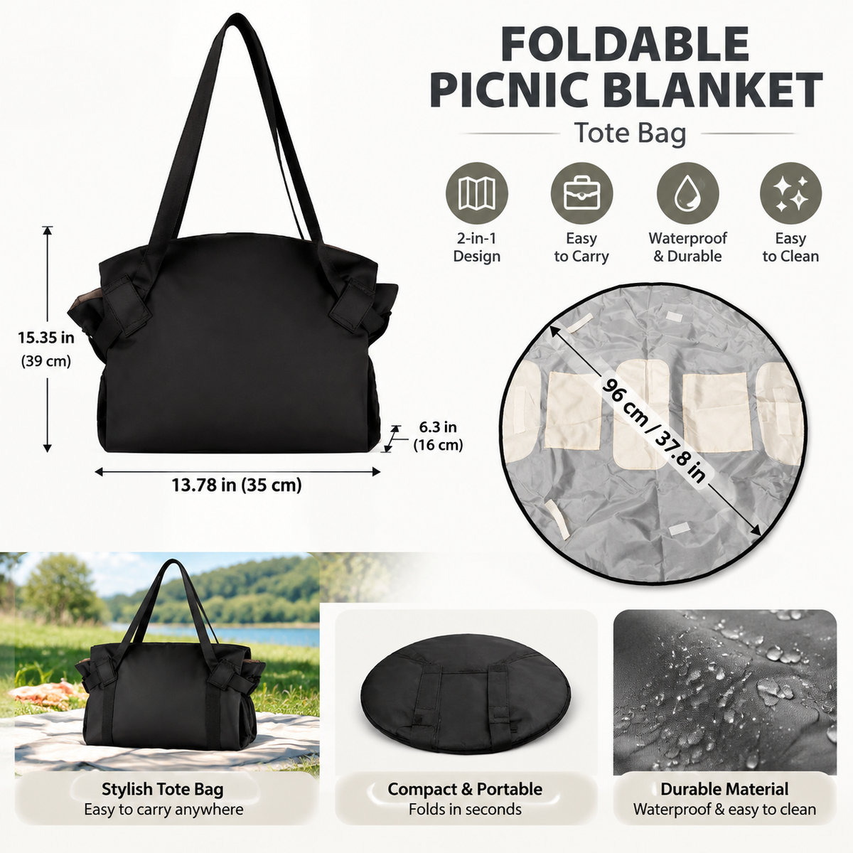 LifeAtEase™ 2-in-1 Convertible Tote Bag