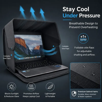 Outdoor Laptop Sunshade, 2-IN-1 Foldable Portable Protective Case