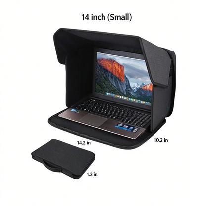 Outdoor Laptop Sunshade, 2-IN-1 Foldable Portable Protective Case
