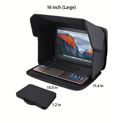 Outdoor Laptop Sunshade, 2-IN-1 Foldable Portable Protective Case