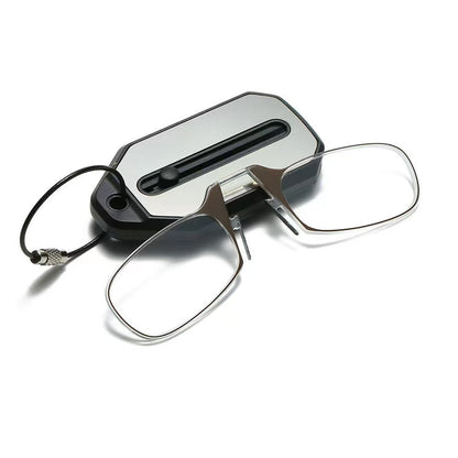 Nose Clip Reading Eyeglass - Minimalist Legless Flexible Design, Compact Fashion Keychain