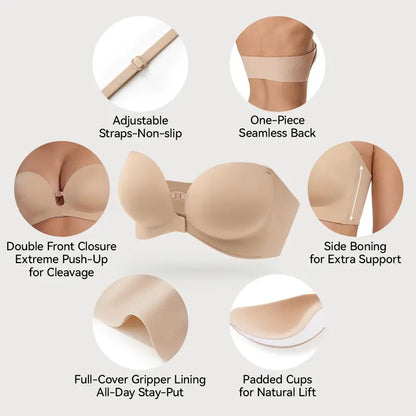 💜Seamless Front Closure Bra With Adjustable Straps