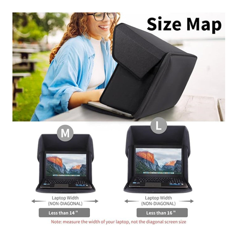 Outdoor Laptop Sunshade, 2-IN-1 Foldable Portable Protective Case