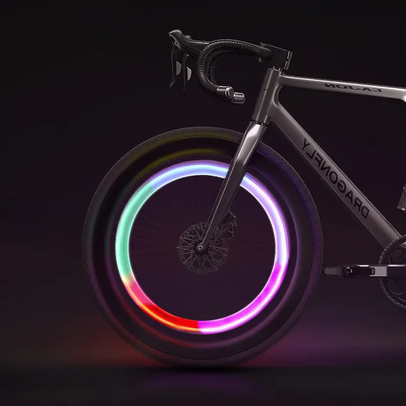 Bicycle valve cap light，multi-color warning atmosphere light
