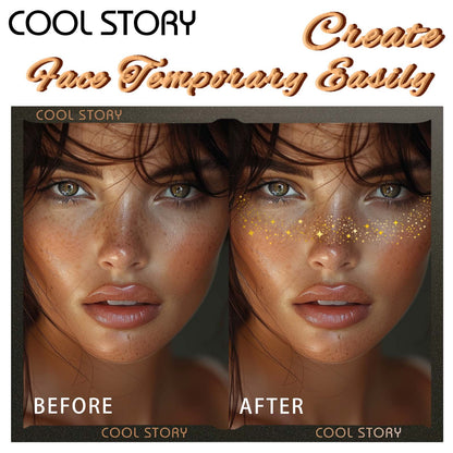 8 Sheets Glitter Freckles Holographic Stickers-Accessories for Party Festival Daily Makeup