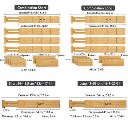 Bamboo Drawer Dividers-Expandable Organization for Home