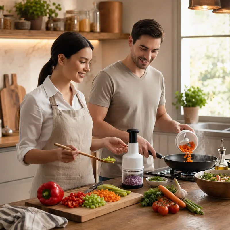 Manual Food Chopper - Compact Press-Type Kitchen Vegetable Chopper