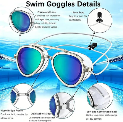 Anti-Fog SwimmingGoggles - UV Protection,Wide View, Leakproof IAdult Swim Glasses