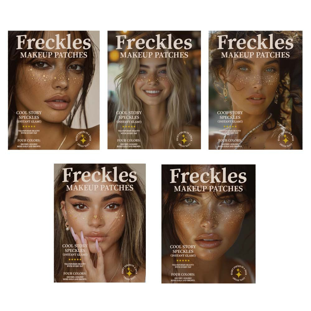 8 Sheets Glitter Freckles Holographic Stickers-Accessories for Party Festival Daily Makeup