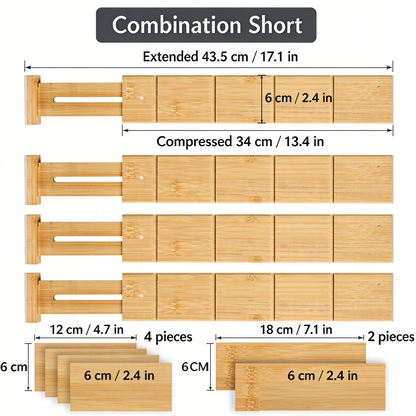 Bamboo Drawer Dividers-Expandable Organization for Home