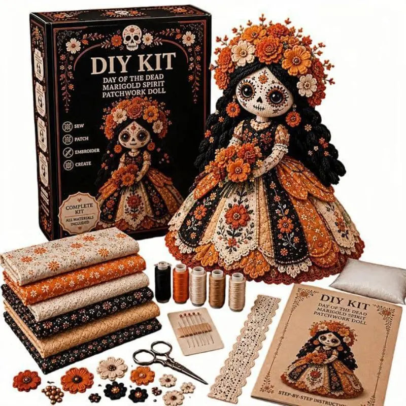 Patchwork Doll DIY Kit-Complete Hand Sewing Crafting Materials