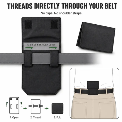 Hidden Travel Belt Wallet，Discreet Under-Clothes Waist Storage for Cash, Cards, ID & Phone