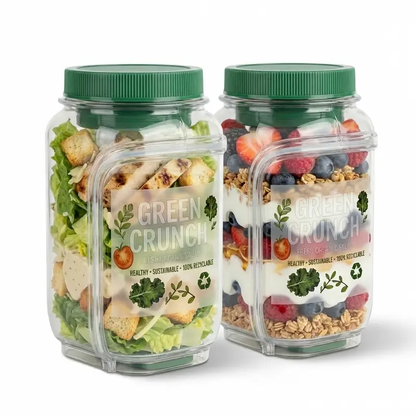 Plastic Salad Pod Portable Salad Bowl with Leakproof Dressing Container