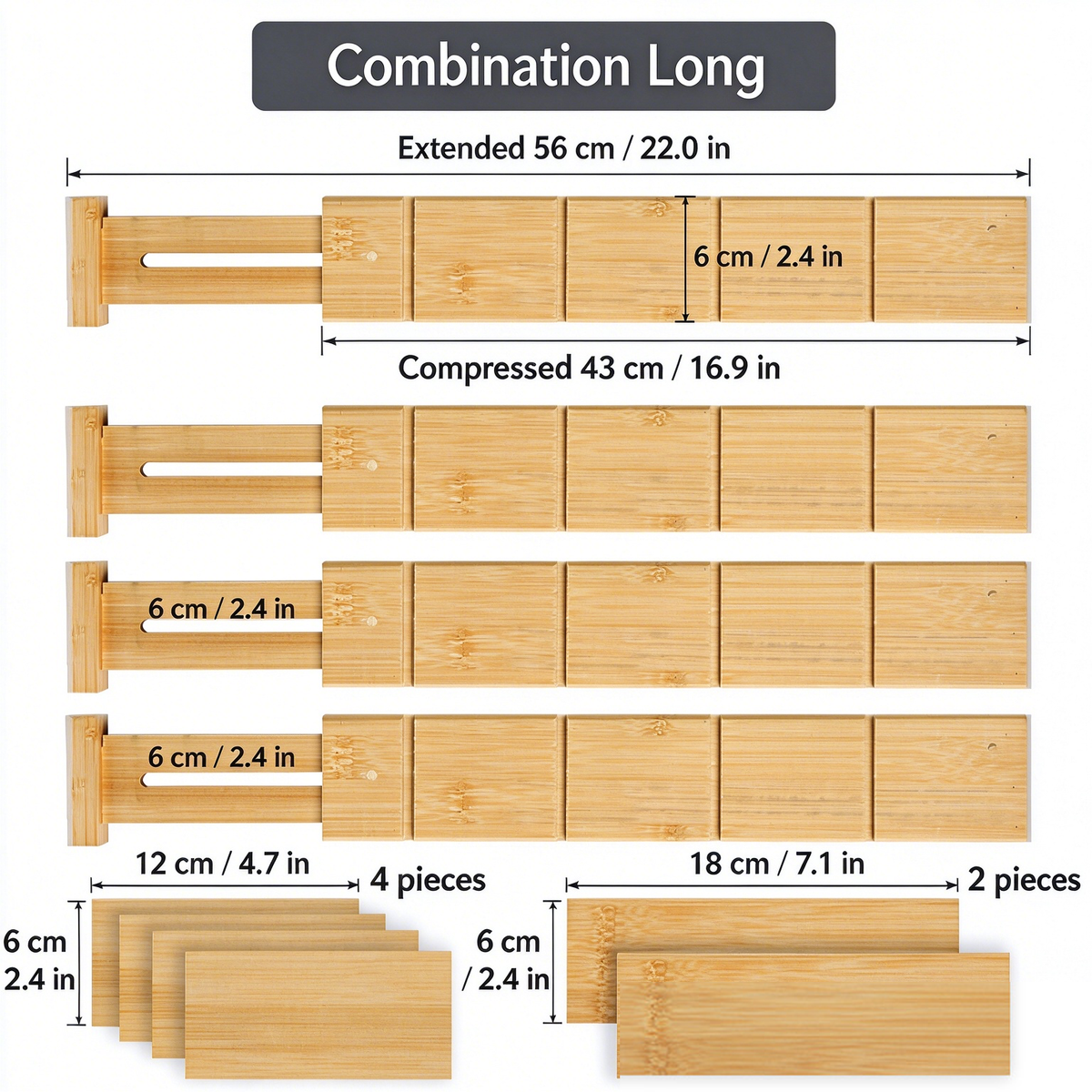 Bamboo Drawer Dividers-Expandable Organization for Home