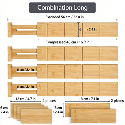 Bamboo Drawer Dividers-Expandable Organization for Home