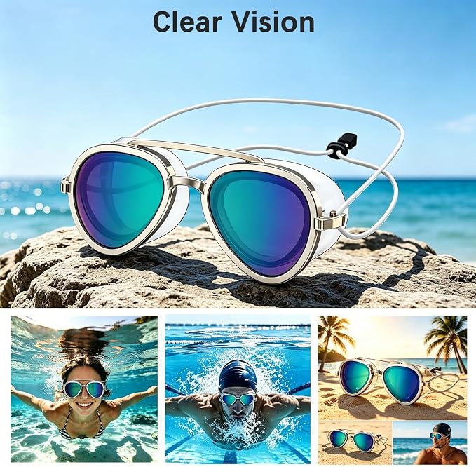 Anti-Fog SwimmingGoggles - UV Protection,Wide View, Leakproof IAdult Swim Glasses