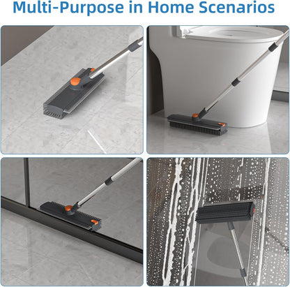 3-in-1Long Handle FloorScrub Brush withsqueegee