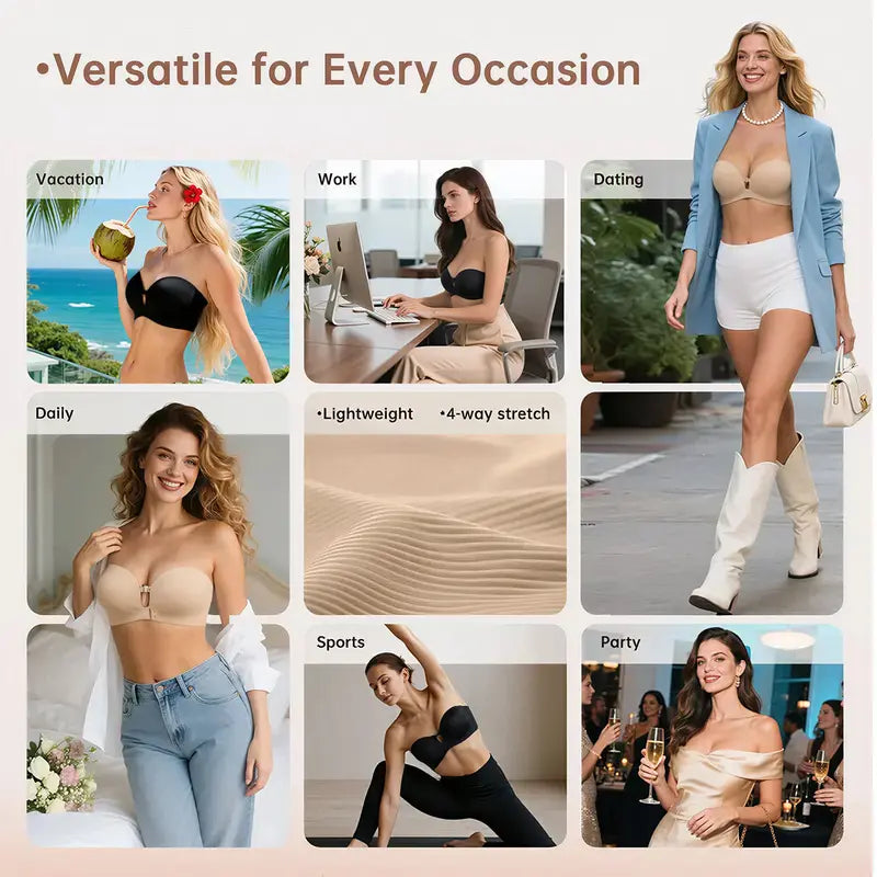 💜Seamless Front Closure Bra With Adjustable Straps
