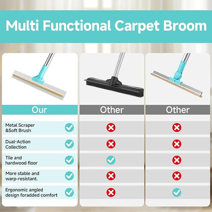 Carpet Rake for Pet Hair Removal Tool, Reusable Pet Hair Remover Broom,3 Pcs Carpet Brush Rake for Rugs, Mats, Couch, Furniture