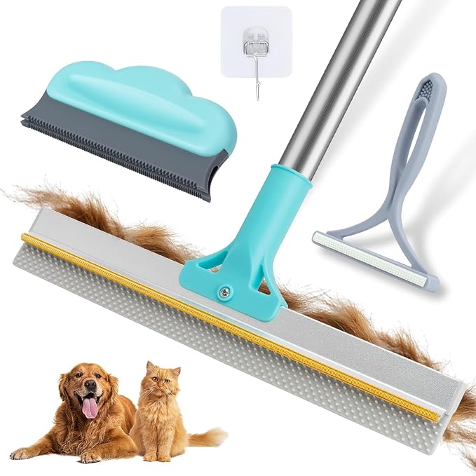Carpet Rake for Pet Hair Removal Tool, Reusable Pet Hair Remover Broom,3 Pcs Carpet Brush Rake for Rugs, Mats, Couch, Furniture