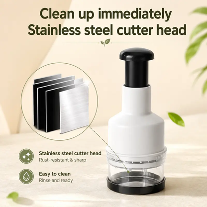 Manual Food Chopper - Compact Press-Type Kitchen Vegetable Chopper