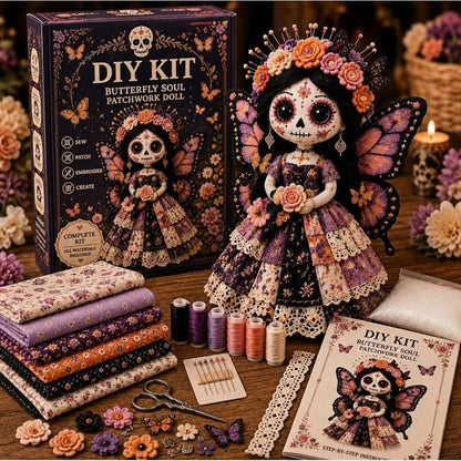 Patchwork Doll DIY Kit-Complete Hand Sewing Crafting Materials