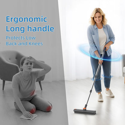 3-in-1Long Handle FloorScrub Brush withsqueegee
