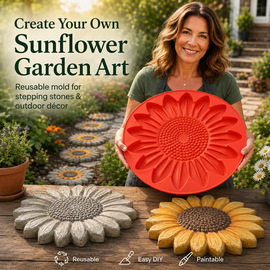 Reusable Sunflower Stepping Stone Mold,DIY Garden Path Paver Mold,Garden & WalkwayDecoration