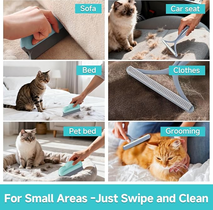 Carpet Rake for Pet Hair Removal Tool, Reusable Pet Hair Remover Broom,3 Pcs Carpet Brush Rake for Rugs, Mats, Couch, Furniture