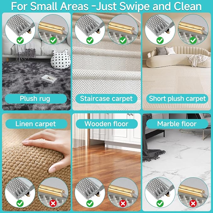 Carpet Rake for Pet Hair Removal Tool, Reusable Pet Hair Remover Broom,3 Pcs Carpet Brush Rake for Rugs, Mats, Couch, Furniture