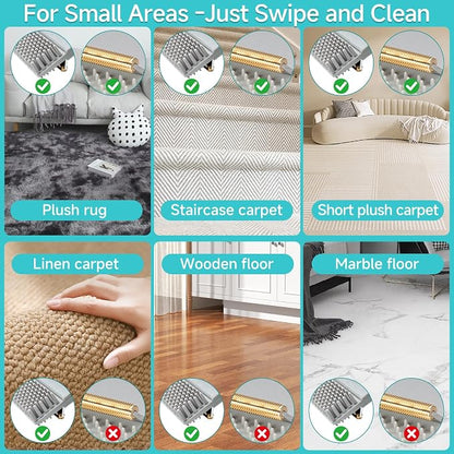 Carpet Rake for Pet Hair Removal Tool, Reusable Pet Hair Remover Broom,3 Pcs Carpet Brush Rake for Rugs, Mats, Couch, Furniture