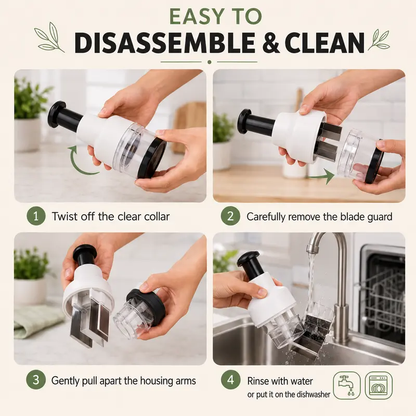 Manual Food Chopper - Compact Press-Type Kitchen Vegetable Chopper