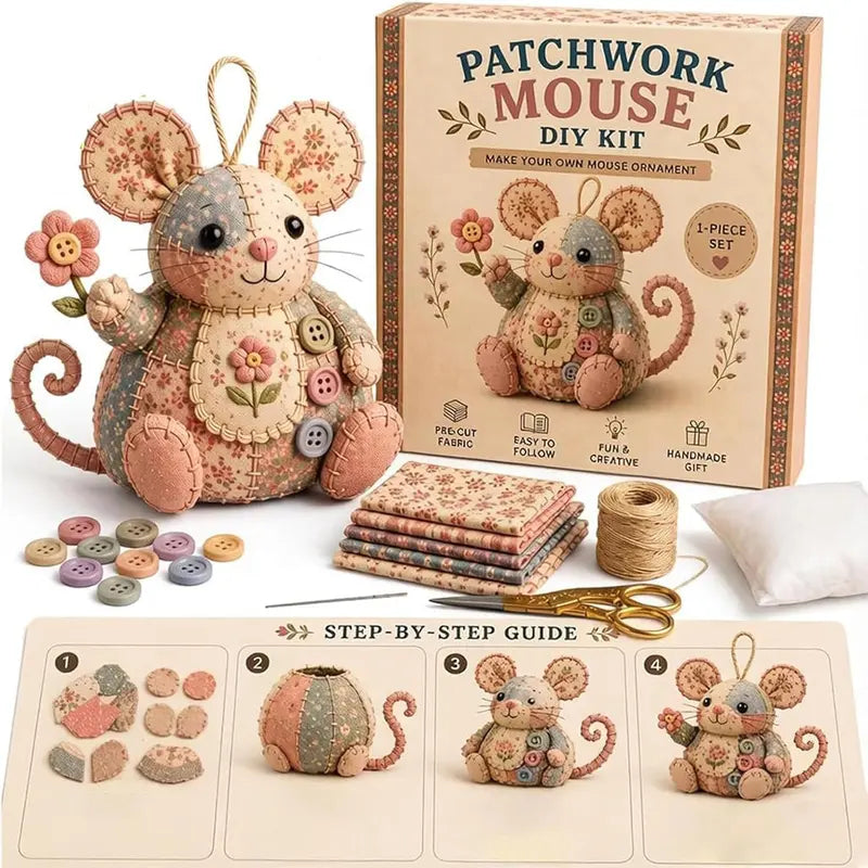 Patchwork Doll DIY Kit-Complete Hand Sewing Crafting Materials