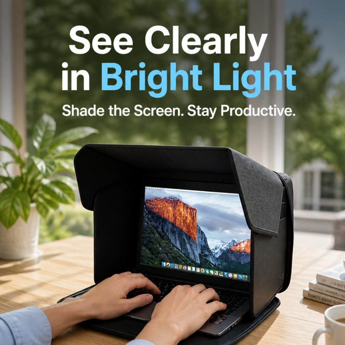 Outdoor Laptop Sunshade, 2-IN-1 Foldable Portable Protective Case